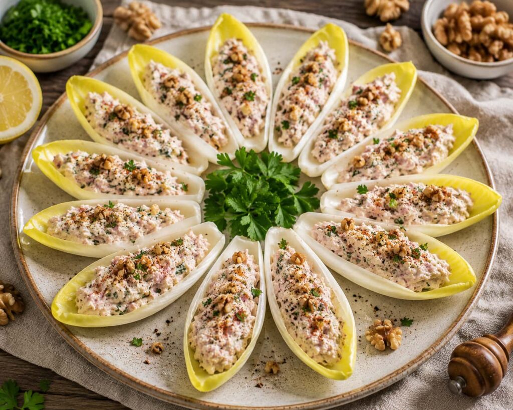Garnir et dresser les endives