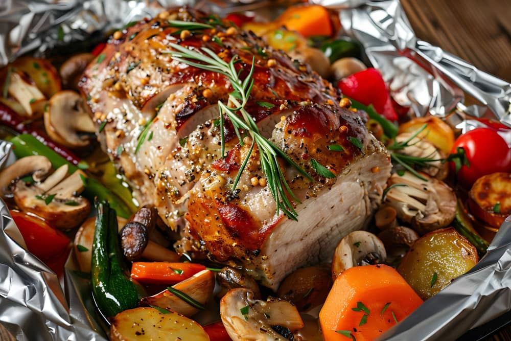 Porc rôti avec des légumes