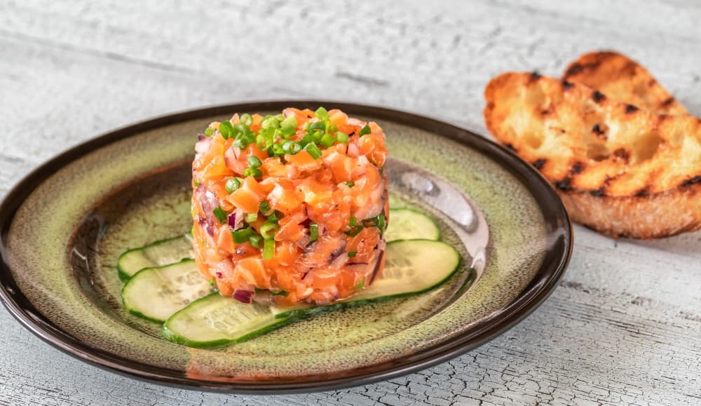 Portion de tartare de saumon