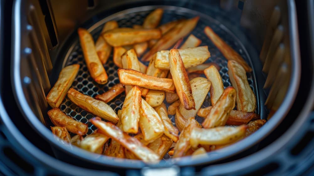 Des frites cuites dans une friteuse dans air fryer