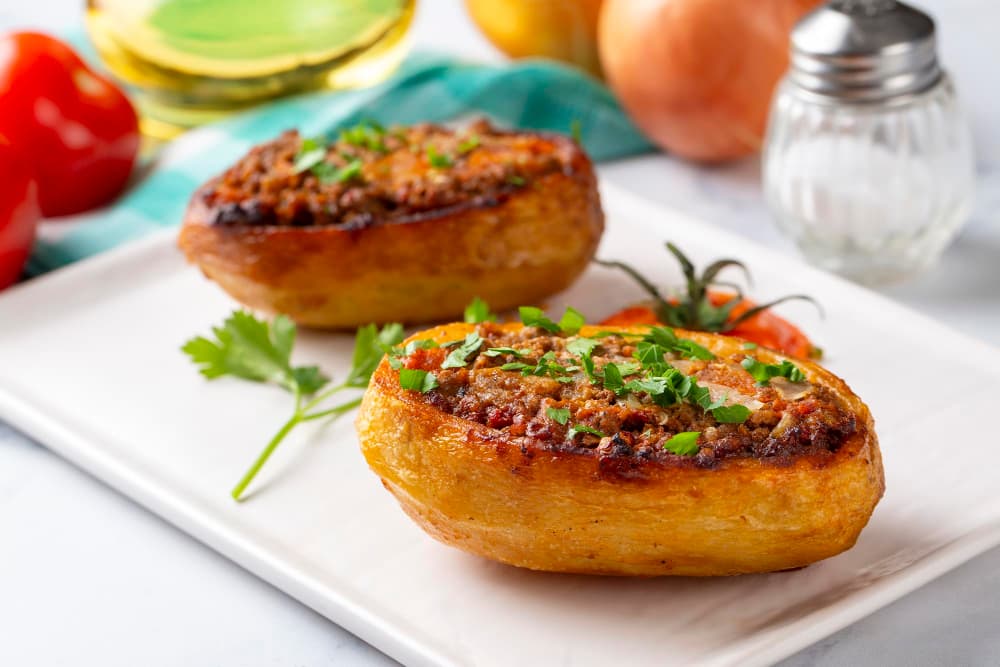 Plat de pommes de terre farcis