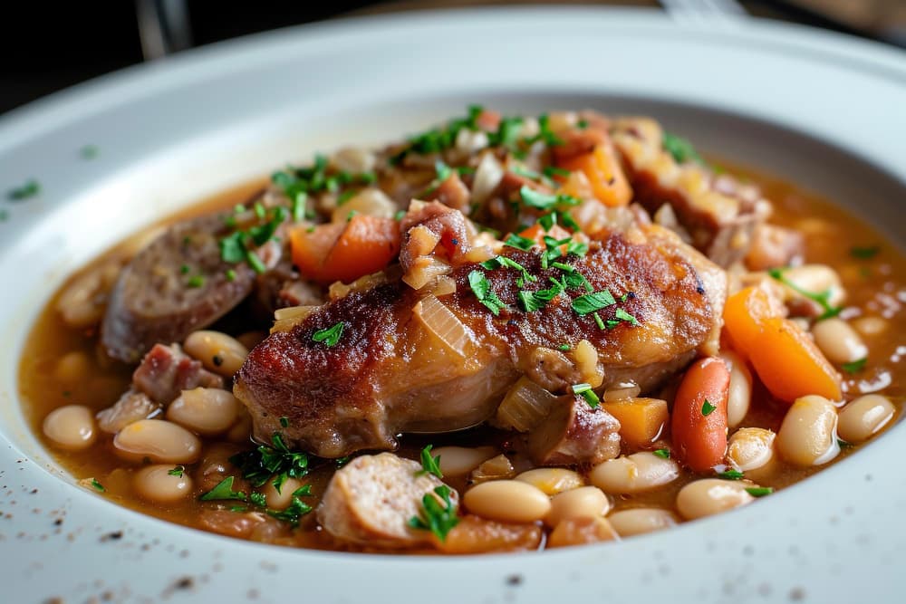 Une assiette de cassoulet