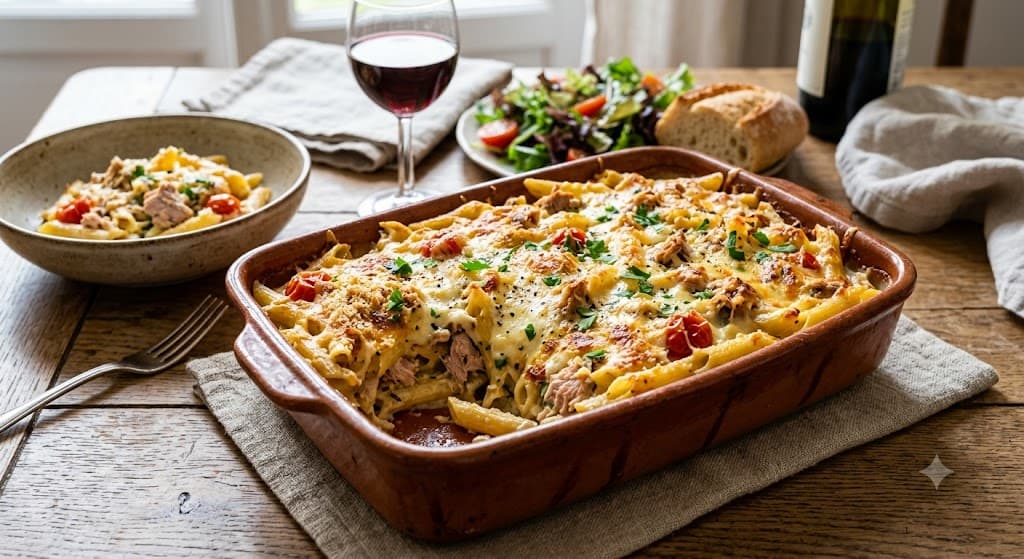 Gratin de pâtes au thon