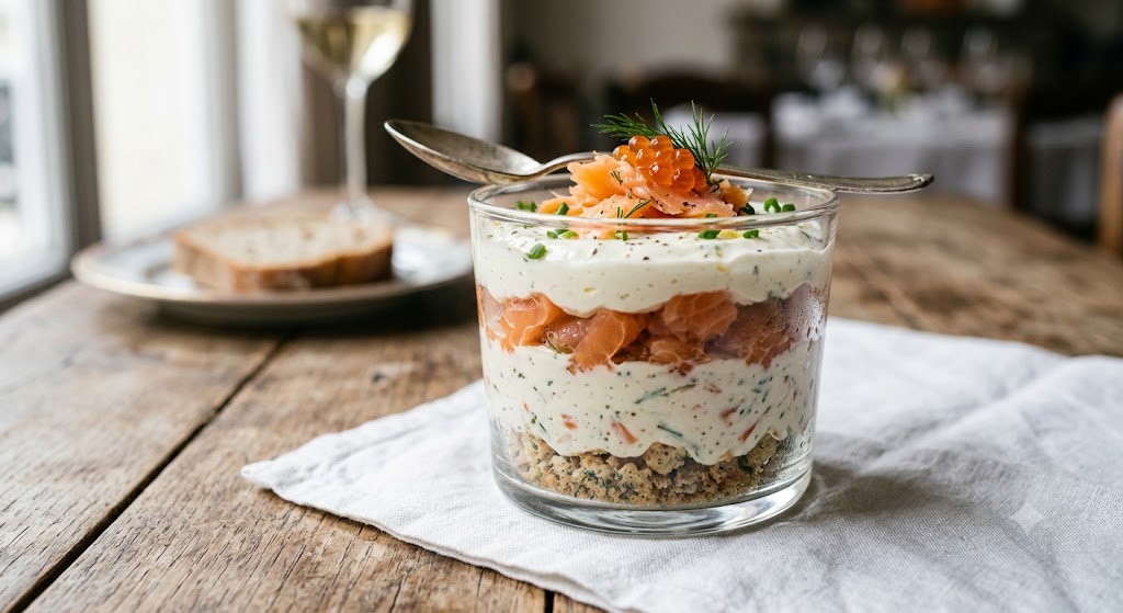 Tiramisu salé au saumon