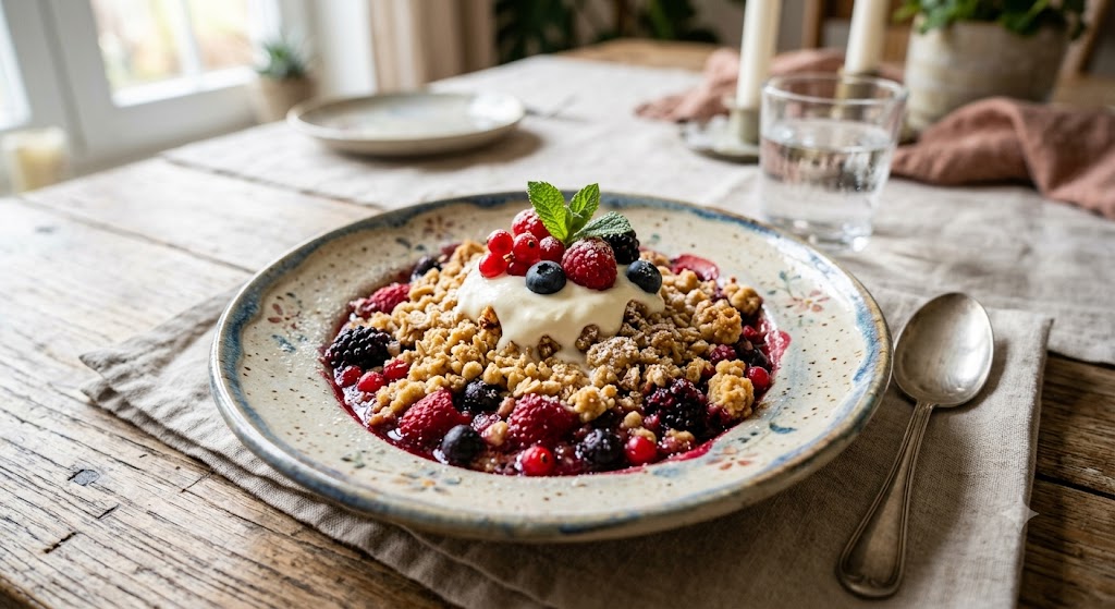Crumble aux fruits rouges