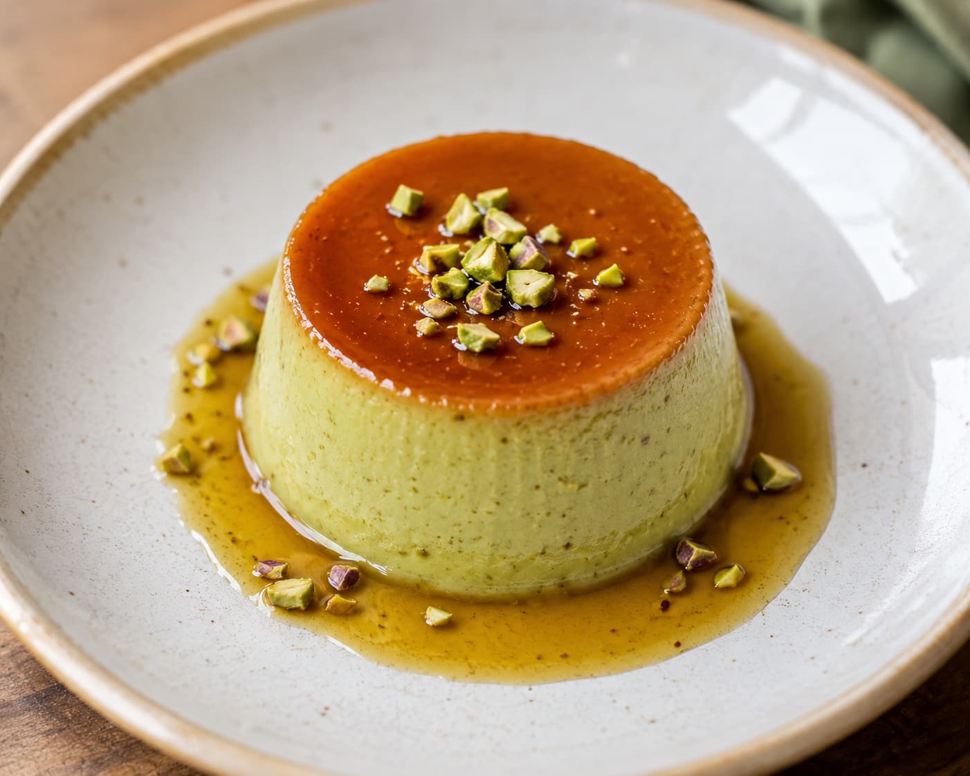 Flan pâtissier à la pistache : la recette crémeuse qui rend tout le monde accro