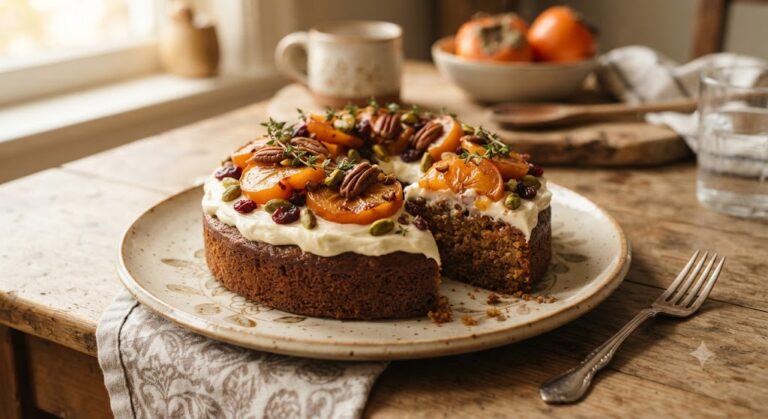 Gâteau au kaki et aux épices