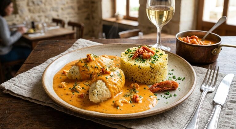 Quenelle et riz